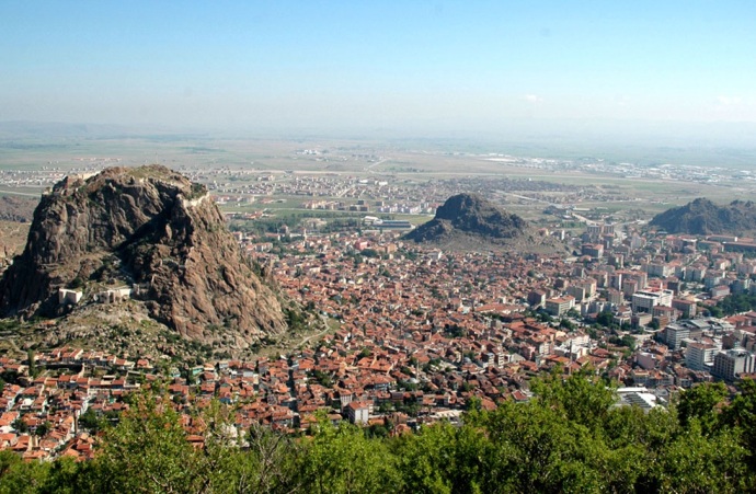 The city of Afyonkarahisar in Turkey. This is the site of Akroinon where Leo won his victory in 740.