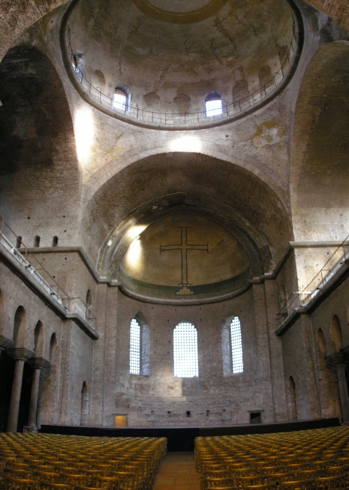The interior of the Hagia Eirene restored by Constantine V (Wikipedia)