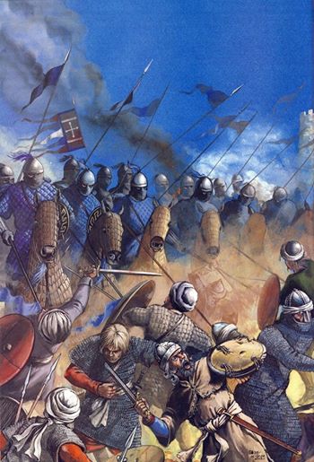Byzantine cavalry charge outside the walls of Tarsus (from the Byzantine military history facebook group)