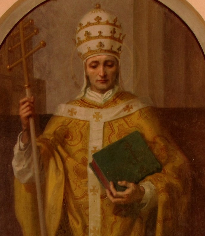 Painting of Pope Leo IX from St Kilian Church, Dingsheim, France